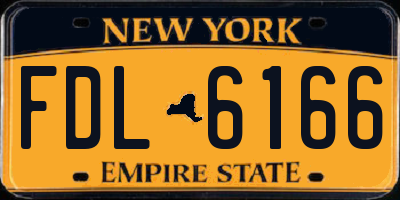 NY license plate FDL6166
