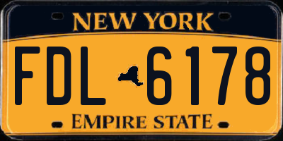 NY license plate FDL6178