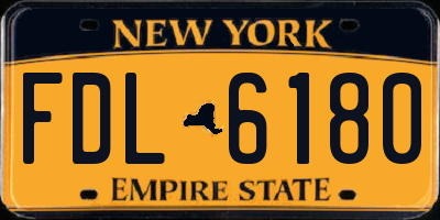 NY license plate FDL6180
