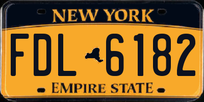 NY license plate FDL6182