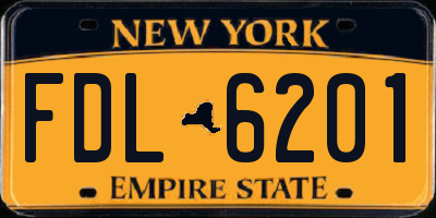 NY license plate FDL6201
