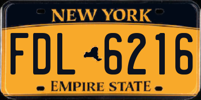 NY license plate FDL6216
