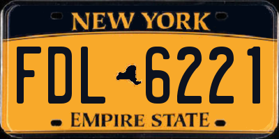 NY license plate FDL6221
