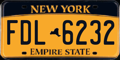 NY license plate FDL6232