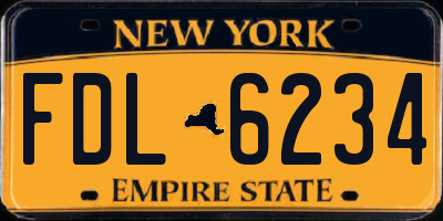 NY license plate FDL6234