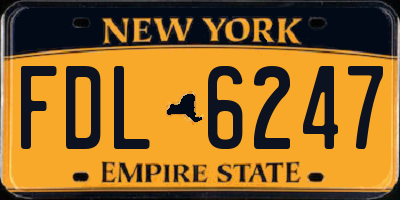 NY license plate FDL6247