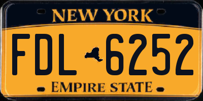 NY license plate FDL6252