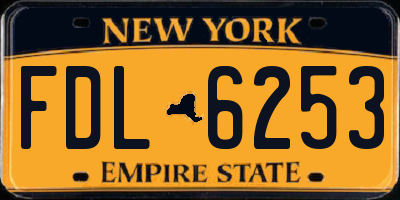 NY license plate FDL6253