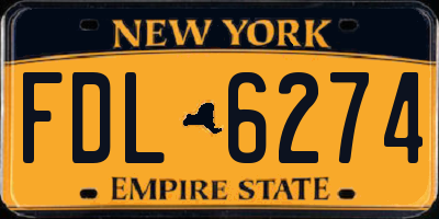 NY license plate FDL6274