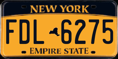 NY license plate FDL6275