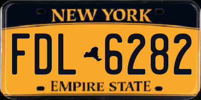 NY license plate FDL6282
