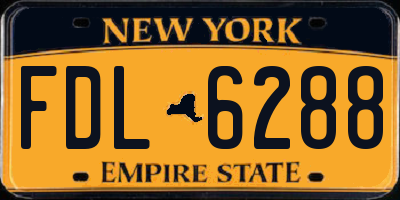 NY license plate FDL6288