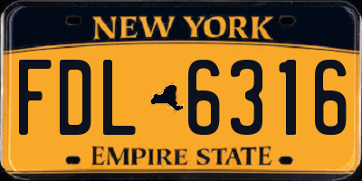 NY license plate FDL6316