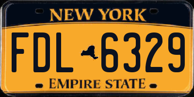 NY license plate FDL6329