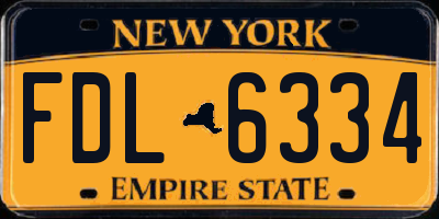 NY license plate FDL6334