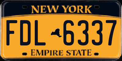 NY license plate FDL6337