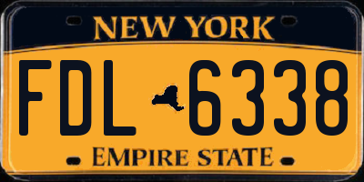 NY license plate FDL6338