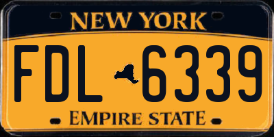 NY license plate FDL6339