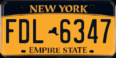 NY license plate FDL6347