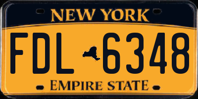 NY license plate FDL6348