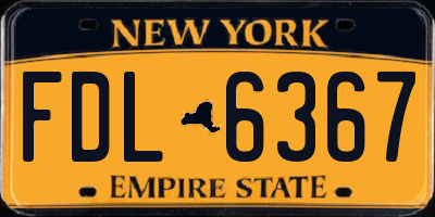 NY license plate FDL6367