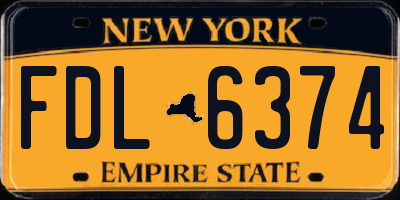NY license plate FDL6374