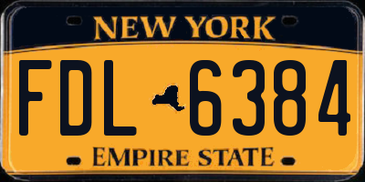 NY license plate FDL6384