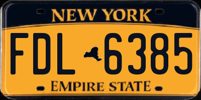 NY license plate FDL6385