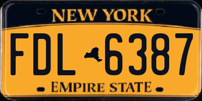NY license plate FDL6387