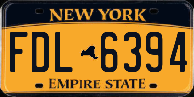 NY license plate FDL6394