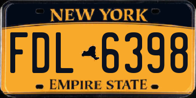 NY license plate FDL6398