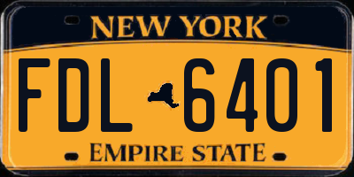 NY license plate FDL6401