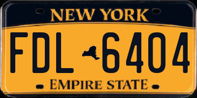 NY license plate FDL6404