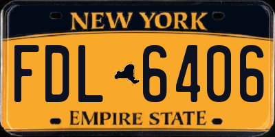 NY license plate FDL6406