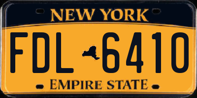NY license plate FDL6410