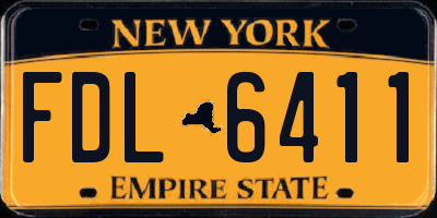 NY license plate FDL6411