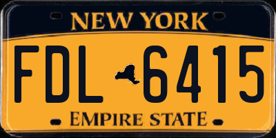 NY license plate FDL6415