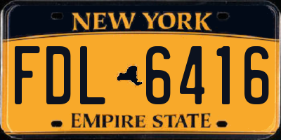 NY license plate FDL6416