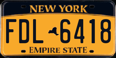 NY license plate FDL6418