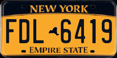 NY license plate FDL6419