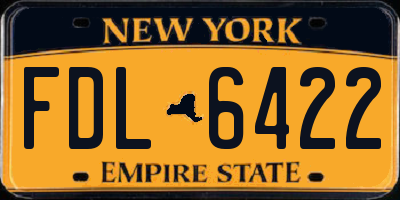 NY license plate FDL6422