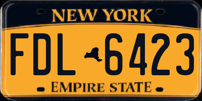 NY license plate FDL6423