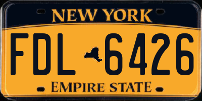 NY license plate FDL6426