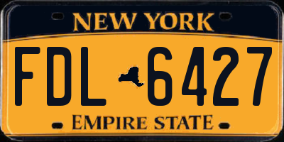 NY license plate FDL6427