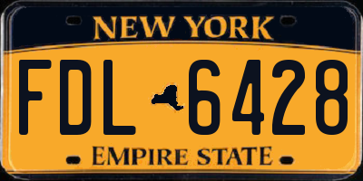 NY license plate FDL6428