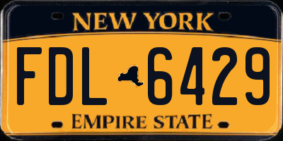 NY license plate FDL6429