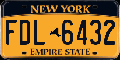 NY license plate FDL6432