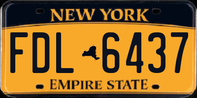 NY license plate FDL6437