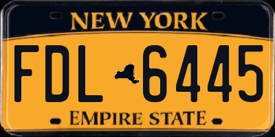 NY license plate FDL6445