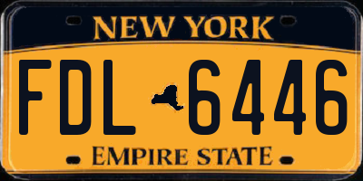 NY license plate FDL6446